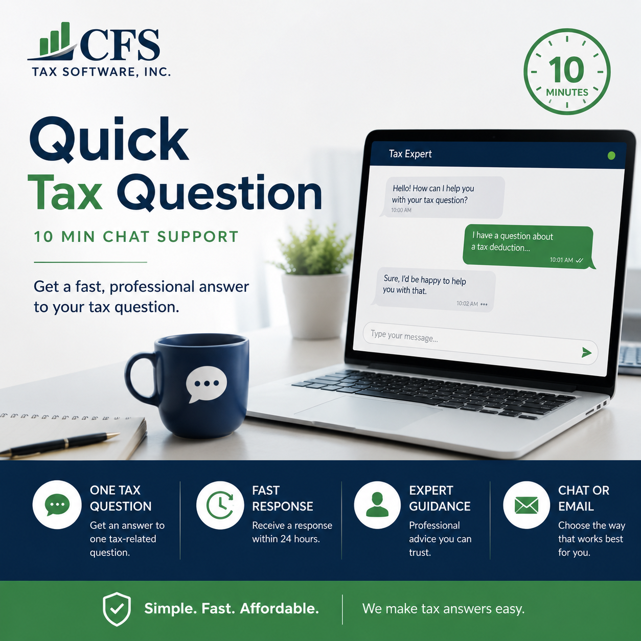 Quick Tax Question (10-Minute Chat Support)